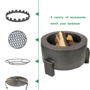 Decoración de jardín de pozo de fuego de hierro fundido redondo moderno para exteriores con acero y <span class=keywords><strong>Corten</strong></span> para barbacoa y acabado negro Braaijie - Product Image 2