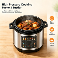 Cuisinière électrique multifonction 16-en-1 : autocuiseur, cuiseur à riz, cuiseur vapeur, mijoteuse, yaourtière, antiadhésive, appareil de cuisine