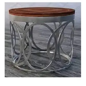 最畅销的不锈钢饰面ss抛光木制顶部桌子，价格实惠