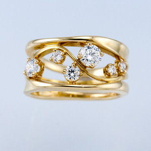 Anello da Donna F288 in Oro Giallo con Diamante Taglio Brillante Rotondo Colore G Naturale Stile Classico per Fidanzamento - Product Image 1