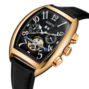 Skrox Tonneau Design montre-bracelet mécanique hommes Top Date en acier inoxydable 316L luxe mode automatique montres de haute qualité - Product Image 2