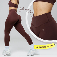 Leggings de yoga personnalisés sans effet camel toe, taille haute, pour femme, avec effet sculptant et rehausseur de fessiers, pour le sport et le fitness