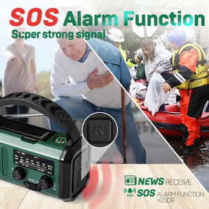 XSY Portable Solar Power Hand Crank Radio 10000 Mah AM/FM <strong>WB</strong> Three Way Dynamo Crank Weather Radio with Flashlight and Screen - Product Image 4
