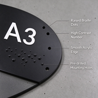 Signalétique tactile en braille en acier inoxydable 316, plaque d'identification de localisation, personnalisable