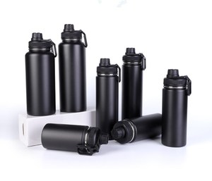 2025 Venta caliente 1000ml 32oz Mango Mosquetón Tapa Termo tanque aislado Acero inoxidable Botella de agua aislada al vacío Frasco - Product Image 6