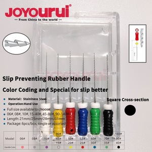 Joyourui Dental H-Files Acier inoxydable 45-80 #   Limes manuelles pour canaux radiculaires avec codage couleur pour usage buccal - Product Image 1