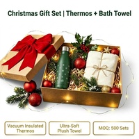 Set de Regalo Navideño Personalizado al por Mayor, Termo Aislado al Vacío, Toalla de Felpa, Paquete Festivo para Promoción Corporativa