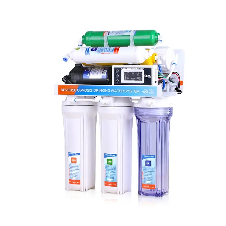 Máquina de água mineral com sistema de água ro de 7 estágios filtro de água alcalina com display TDS