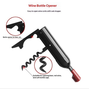 Cadeau promotionnel multifonction 2 en 1 : tire-bouchon à ailettes en acier inoxydable pour barman, ouvre-bouteille magnétique en forme de bouteille de bière/<span class=keywords><strong>vin</strong></span> rouge - Product Image 4