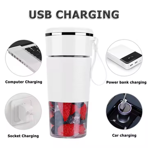 Licuadora Portátil Recargable de 10 oz, Licuadora de Frutas y Verduras con Botella de Plástico de Grado Alimenticio, para Hacer Smoothies - Product Image 3