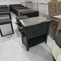 Chariot Glacière Isotherme Premium 80L avec Panneau en Acier Inoxydable, Esthétique Ferme, Design Portable à Roulettes