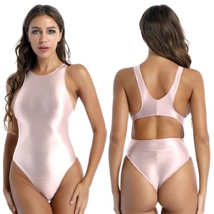 Vente chaude Collants brillants <span class=keywords><strong>de</strong></span> couleur unie extensibles Justaucorps Slim Fit Combinaison une pièce <span class=keywords><strong>Maillot</strong></span> <span class=keywords><strong>de</strong></span> <span class=keywords><strong>bain</strong></span> pour femmes - Product Image 3