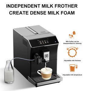 Cafetera automática para el hogar, máquina de café larga con leche caliente, agua, vapor latte, capuchino, con función de calentamiento de tazas, 16 tipos - Product Image 2