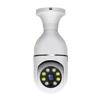 Caméra panoramique HD sans fil pour intérieur avec ampoule E27, vision nocturne infrarouge, détection d'alarme et stockage sur carte mémoire