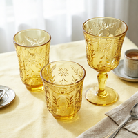Verre à vin rouge classique vintage en cristal épais, fait main, style rétro européen, 225 ml, compatible lave-vaisselle