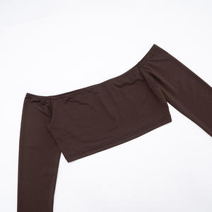 秋春レディース長袖クロップトップ + ロングパンツ2ピースセットレディースセクシーツーピースパンツセット - Product Image 4