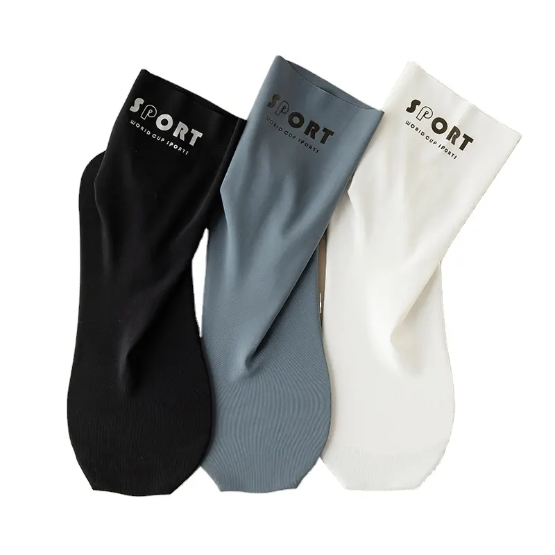 New arrive top quality men's summer ultra-thin mid tube socks customization ice silk breathable stretch soft comfortable socks