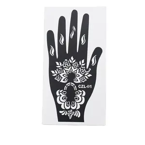 Custom Reusable Temporary Henna Tattoo Stencil For Glitter Black Mehndi Indian