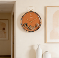 Jam Dinding Mewah Gaya Modern Light Luxury dengan Roda Gigi, Dekorasi Jam Dinding untuk Rumah, Jam Dinding Desainer