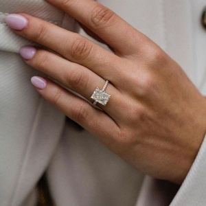 Luxury Custom 10K 14K 18K Solid Yellow Gold Lab Diamond Radiant cut <span class=keywords><strong>1</strong></span> carat fede nuziale per uomo donna - Product Image 6