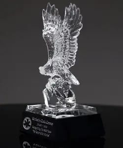 High Quality Customized Fashion Crystal Trophy By Manufacturer K9 Crystal Glass Trophy Eagle Crystal Glass Trophy