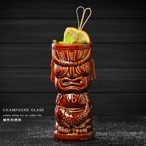 Creativo Hawaii Bar Dios estatua cóctel TIKI taza Bebidas frías mezcla divertida copa de vino DIY batido taza contenedor de cerámica - Product Image 5
