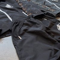 Ensemble de survêtement en nylon personnalisé avec perles, veste coupe-vent et pantalon de survêtement pour homme, fermeture éclair, imperméable, survêtement de qualité supérieure