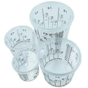 385 / 680 / 1370 / 2250 / 5000 ML Plastic Paint Mixing Measuring Cups With Lid