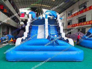 Sea World Piscine aquatique gonflable avec toboggan aquatique et toboggan sec, Château gonflable commercial, Toboggan géant gonflable à obstacles - Product Image 3