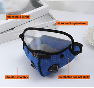 Masker Pelindung Wajah Bersepeda dengan Filter Udara dan Kacamata, Dapat Digunakan Kembali - Product Image 2