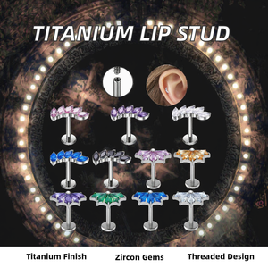 G23 titanio Base plana labio y <span class=keywords><strong>nariz</strong></span> Stud moda cobre aleación circón oreja Stud 16G/18G regalo <span class=keywords><strong>de</strong></span> boda fiesta cuerpo joyería <span class=keywords><strong>para</strong></span> mujer - Product Image 3