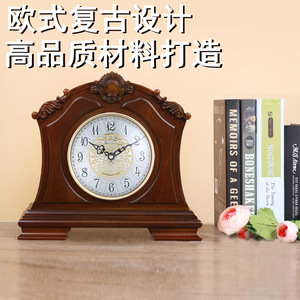 European Style Solid Wood Table Clock Dome Shape Hourly Chime Retro Wooden Clock 1033A - Product Image 4