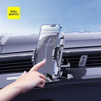 Support de téléphone universel 2-en-1 flexible pour pare-brise et tableau de bord de voiture, support rotatif à 360 degrés pour grille d'aération, pour téléphone portable sur bureau