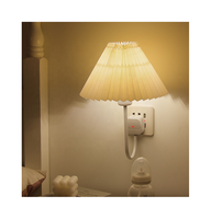 Applique murale enfichable en tissu d'intérieur Veilleuse de chevet nordique Lampe décorative à LED