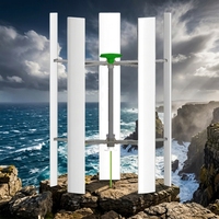 Système hybride éolien-solaire 50 kW, éolienne à axe vertical avec rotor de 5,8 m de diamètre et vitesse de démarrage de 2,5 m/s