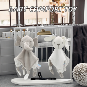 Commerce extérieur Nouveau-né Confort Serviette Super Doux Bébé Éléphant Lapin Peluche Animal Jouets PP Coton Remplissage Sommeil Salive - Product Image 2