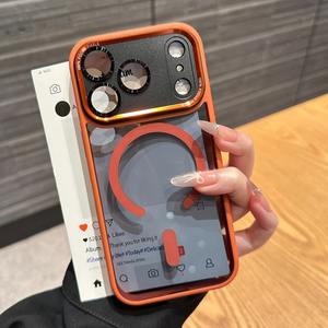 Coque de téléphone transparente magnétique de luxe pour <span class=keywords><strong>iPhone</strong></span> 11 12 13 16 17 Pro Max Air 14 15 16 Plus housse de protection de charge sans fil <span class=keywords><strong>Magsafe</strong></span> - Product Image 1