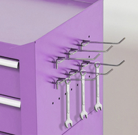 Armoire à outils roulante violette avec coffre à outils supérieur amovible, tiroirs verrouillables et chariot d'atelier mobile à double porte