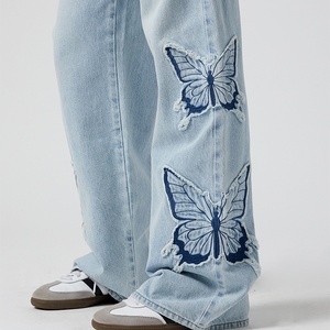 Nouvelle Tendance : Jean Baggy en Denim Brodé pour Femme, Pantalon Cargo pour Femme - Product Image 4