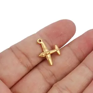 Atacado De Avião De Aço Inoxidável Pingente Charme Adorável Avião Encantos Para DIY Pulseira Colar Fazer Jóias