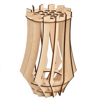 Juego de 2 Jarrones de Flores de Madera Estilo Art Deco Jiayi, Rompecabezas de Lego con Soporte de Exhibición para Ramo de Rosas, Regalo DIY para Niños y Amigos