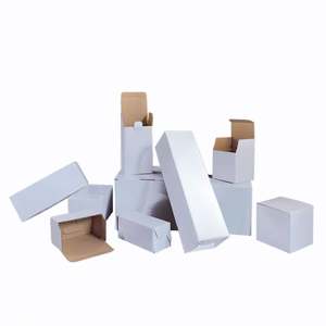 Boîte en carton blanc pliable à faible MOQ, 350g, petit format, pour emballage cadeau, bon prix - Product Image 1