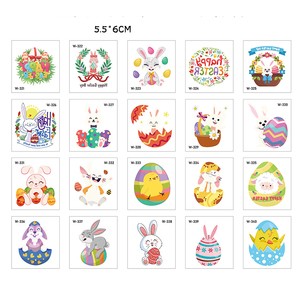 Tatuajes Temporales Impermeables con Forma de Huevo de Conejo de Pascua, para Niños, Recuerdos de Fiesta - Product Image 4
