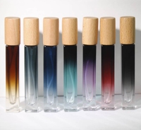 Haute qualité Rectangle dégradé couleur emballage compte-gouttes étanchéité bouteille de parfum 10ml 15ml verre parfum vaporisateur bouteille avec couvercle