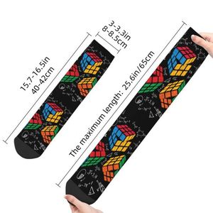 Calcetines Personalizados Antibacterianos con Diseño de Cubo de <span class=keywords><strong>Rubik</strong></span>, Calcetines Unisex con Patrón de Letras, Servicio ODM, Regalo Divertido para Profesores - Product Image 3