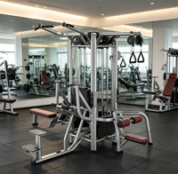 XINRUI Appareil de musculation multifonctionnel de luxe commercial à 4 stations avec câbles intégrés pour entraînement de force
