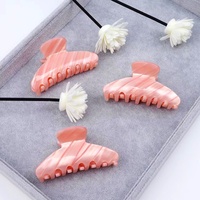 Accessoires de cheveux de mode en épingle à cheveux acrylique de couleur rose de haute qualité avec plaque d'acide acétique en plastique métal résine griffe de cheveux