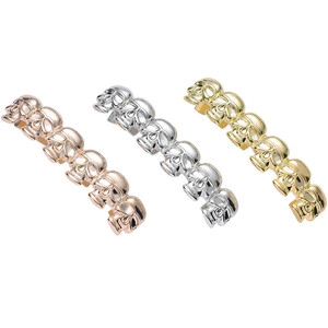 Accessoires Hip Hop Halloween, grillz personnalisés plaqués or et argent, à dents lisses - Product Image 4