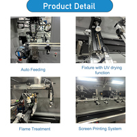 Impresora Automática de 3 Colores con Sistema de Secado UV para Botellas de Vidrio, Carga y Descarga Automática, Tratamiento con Llama, Redondas y Planas