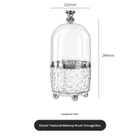 Boîte de rangement cosmétique en plastique anti-poussière moderne de luxe couvercle rotatif à 360 degrés rangement porte-brosse de maquillage multi-usage